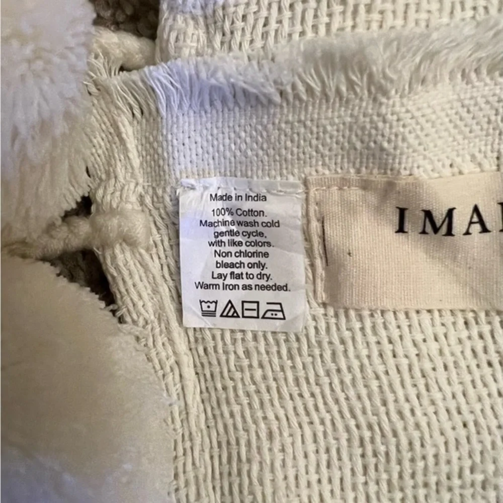 NWOT Imani Collective cream & tan striped 100% cotton artisan throw blanket